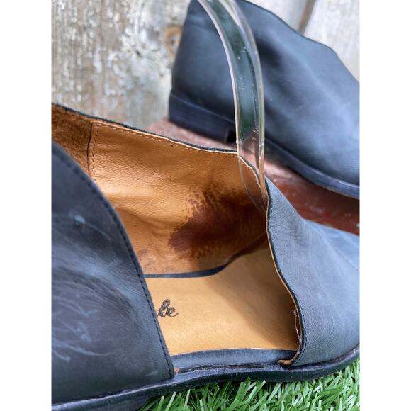 Free People Royale Flat Gray Black Leather Pointed Flats Women's EU38 US 8 - Picture 4 of 9